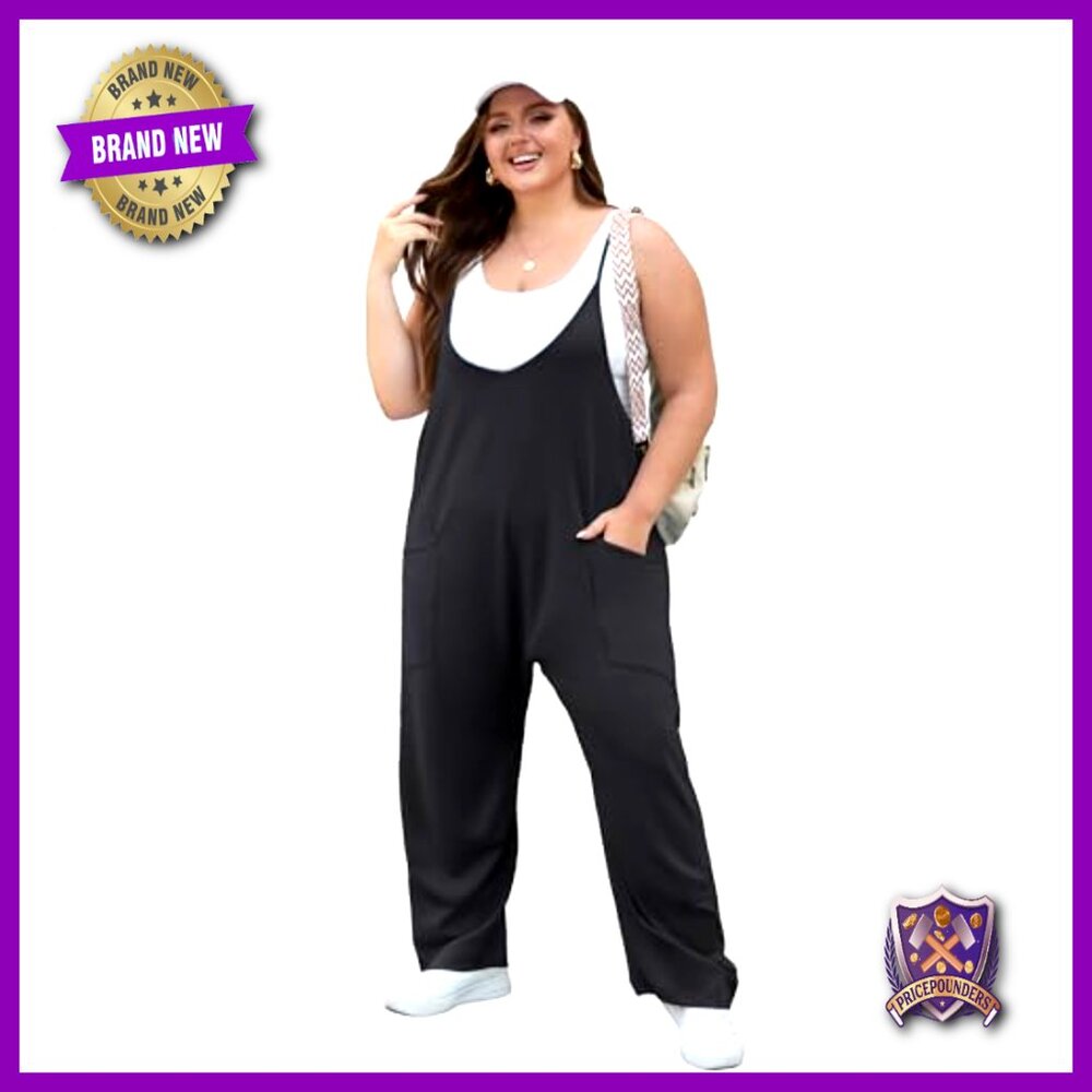 Plus Size Overalls Adjustable Strap Stretchy Jump… - image 2